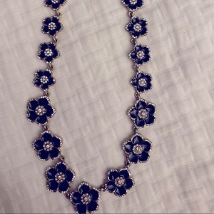 Black gold and clear stone flower necklace